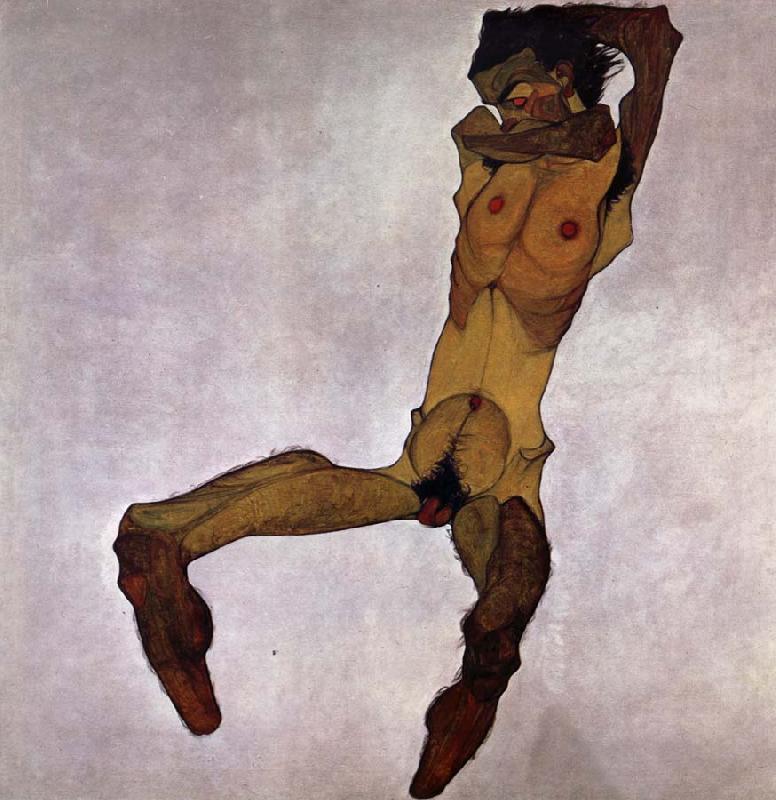 Egon Schiele Seated Male Nude oil painting picture